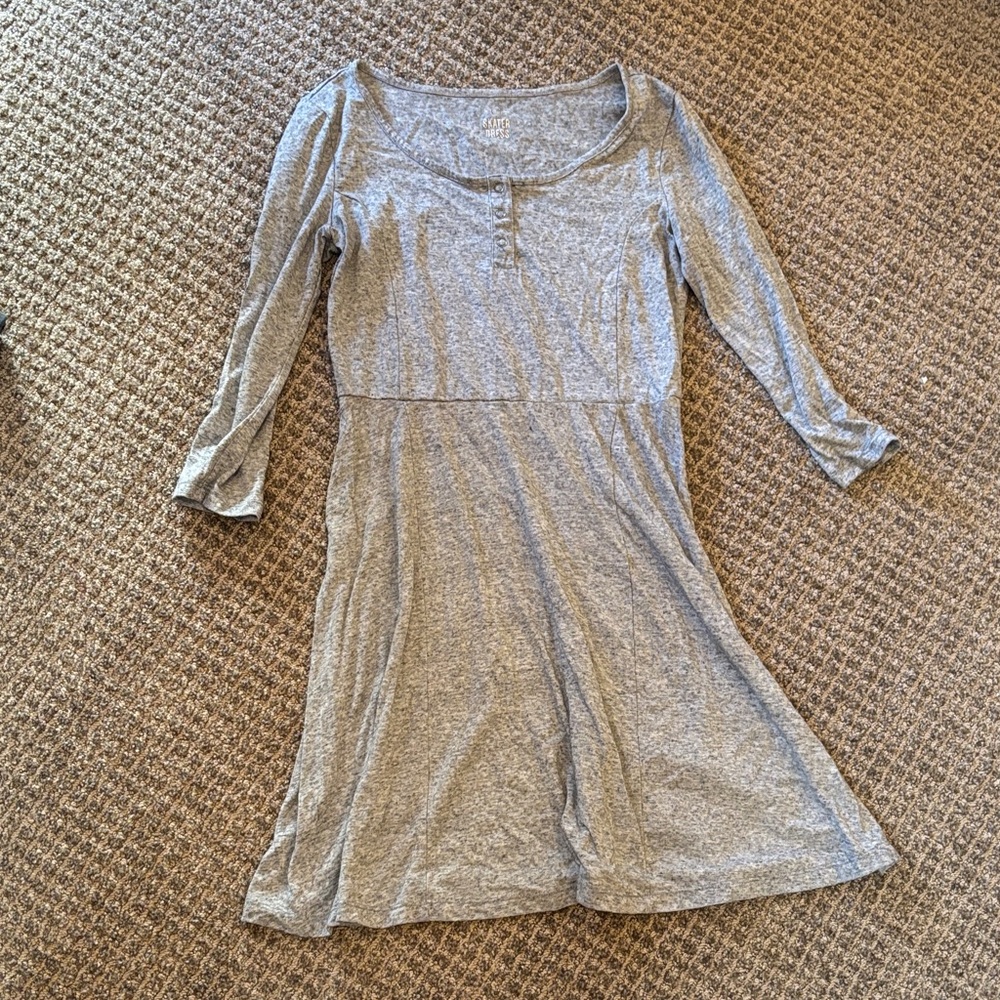 Gray Long Sleeve Dress
